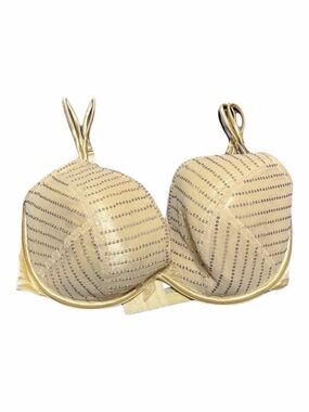 Cacique Gold Sequined Bra Size 40DD